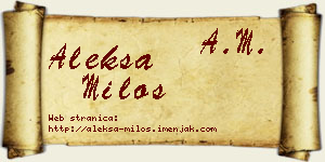 Aleksa Miloš vizit kartica